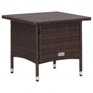 Set mobilier de grădină cu perne, 3 piese, maro, poliratan - Img 6