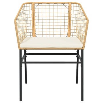 Set mobilier de grădină cu perne 3 piese maro sticlă polirattan - Img 5