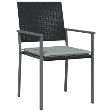 Set mobilier de grădină cu perne, 3 piese, poliratan și oțel - Img 8