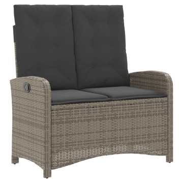 Set mobilier de grădină cu perne, 4 piese, gri, poliratan - Img 5