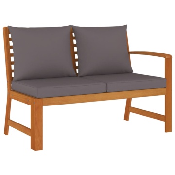 Set mobilier de grădină cu perne, 4 piese, lemn masiv de acacia - Img 8