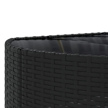 Set mobilier de grădină cu perne, 4 piese, negru, poliratan - Img 7
