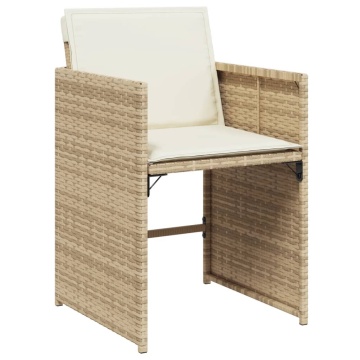 Set mobilier de grădină cu perne, 5 piese, bej, poliratan - Img 8