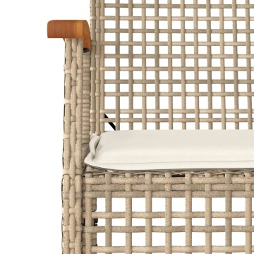 Set mobilier de grădină cu perne, 5 piese, bej, poliratan - Img 8
