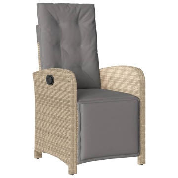 Set mobilier de grădină cu perne, 5 piese, bej, poliratan - Img 4