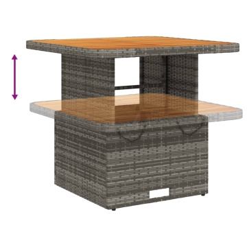 Set mobilier de grădină cu perne, 5 piese, gri, poliratan - Img 8