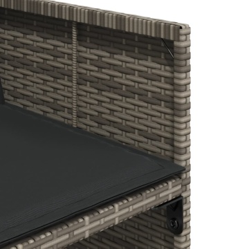 Set mobilier de grădină cu perne, 5 piese, gri, poliratan - Img 7