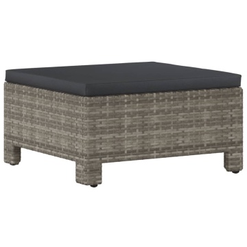 Set mobilier de grădină cu perne, 5 piese, gri, poliratan - Img 5