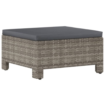 Set mobilier de grădină cu perne, 5 piese, gri, poliratan - Img 5