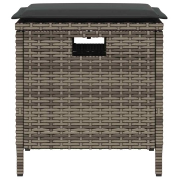 Set mobilier de grădină cu perne, 5 piese, gri, poliratan - Img 3
