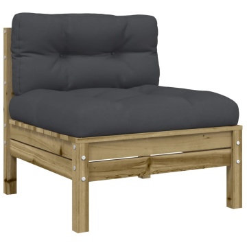 Set mobilier de grădină cu perne, 5 piese, lemn de pin tratat - Img 8