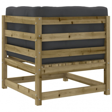 Set mobilier de grădină cu perne, 5 piese, lemn de pin tratat - Img 5