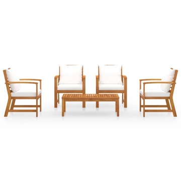 Set mobilier de grădină cu perne, 5 piese, lemn masiv acacia - Img 3