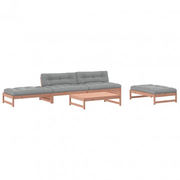 Set mobilier de grădină cu perne, 5 piese, lemn masiv douglas - Img 2