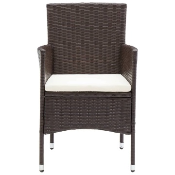 Set mobilier de grădină cu perne, 5 piese, maro, poliratan - Img 5