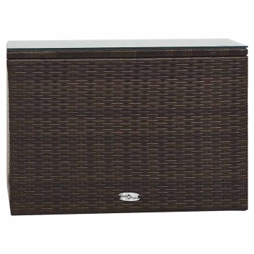 Set mobilier de grădină cu perne, 5 piese, maro, poliratan - Img 12