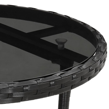 Set mobilier de grădină cu perne 5 piese negru poliratan&sticlă - Img 5