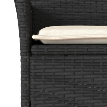 Set mobilier de grădină cu perne 5 piese negru poliratan&sticlă - Img 8