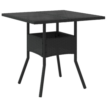 Set mobilier de grădină cu perne 5 piese negru poliratan&sticlă - Img 4