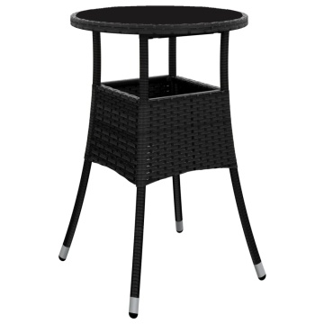 Set mobilier de grădină cu perne 5 piese negru poliratan&sticlă - Img 4