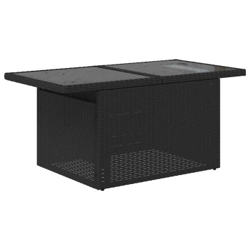 Set mobilier de grădină cu perne, 5 piese, negru, poliratan - Img 8