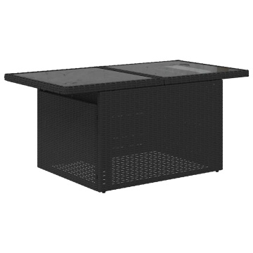 Set mobilier de grădină cu perne, 5 piese, negru, poliratan - Img 8