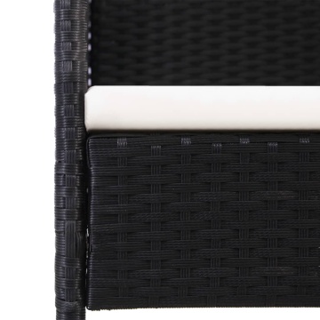 Set mobilier de grădină cu perne, 5 piese, negru, poliratan - Img 5
