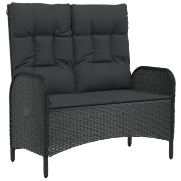 Set mobilier de grădină cu perne, 5 piese, negru, poliratan - Img 7