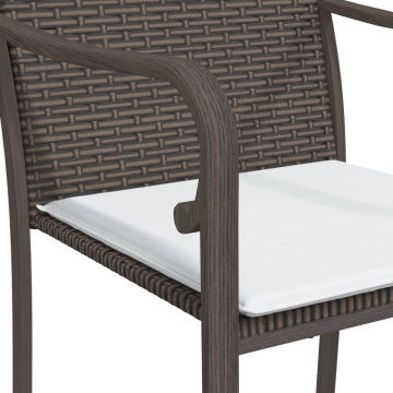 Set mobilier de grădină cu perne, 5 piese, poliratan și oțel - Img 6