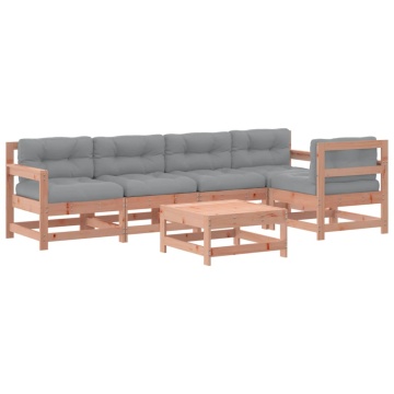 Set mobilier de grădină cu perne, 6 piese, lemn masiv Douglas - Img 2