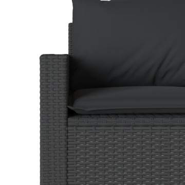 Set mobilier de grădină cu perne, 6 piese, negru, poliratan - Img 7