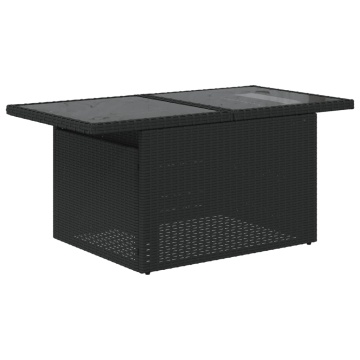 Set mobilier de grădină cu perne, 6 piese, negru, poliratan - Img 5