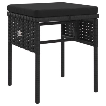 Set mobilier de grădină cu perne, 6 piese, negru, poliratan - Img 7