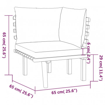 Set mobilier de grădină cu perne, 7 piese, lemn masiv acacia - Img 5