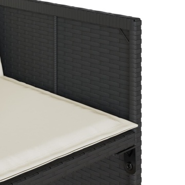 Set mobilier de grădină cu perne, 7 piese, negru, poliratan - Img 7