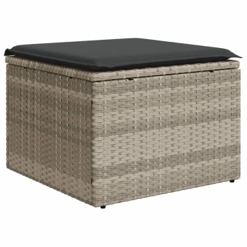 Set mobilier de grădină cu perne, 8 piese gri deschis poliratan - Img 7