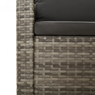 Set mobilier de grădină cu perne, 8 piese, gri, poliratan - Img 6