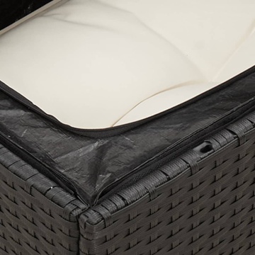 Set mobilier de grădină cu perne, 8 piese, negru, poliratan - Img 7