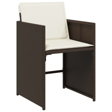 Set mobilier de grădină cu perne, 9 piese, maro, poliratan - Img 8