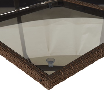 Set mobilier de grădină cu perne, 9 piese, maro, poliratan - Img 6