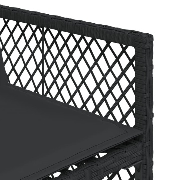 Set mobilier de grădină cu perne, 9 piese, negru, poliratan - Img 7