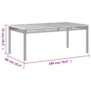 Set mobilier de grădină cu perne, 9 piese, negru, poliratan - Img 5
