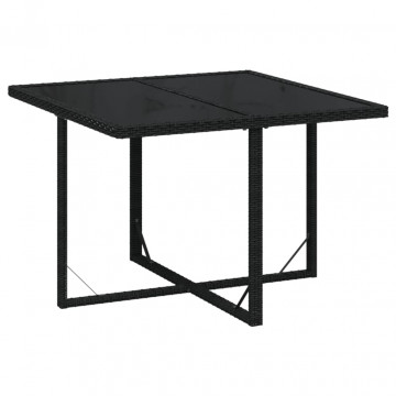 Set mobilier de grădină cu perne, 9 piese, negru, poliratan - Img 4