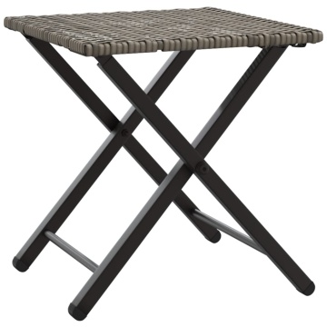 Set mobilier de grădină, pliabil, 5 piese, gri, poliratan - Img 5