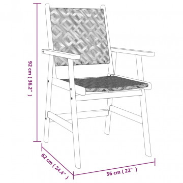 Set mobilier grădină, 3 piese, lemn masiv de acacia - Img 7