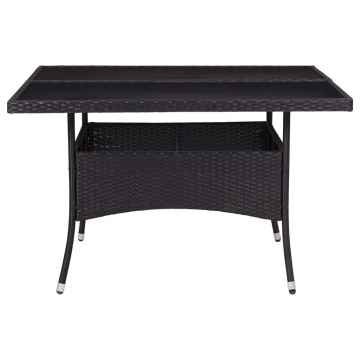 Set mobilier grădină, 9 piese, negru, poliratan, lemn acacia - Img 7