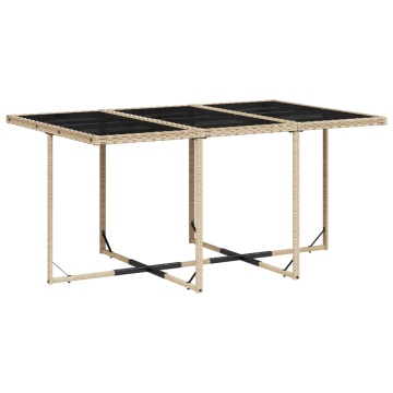 Set mobilier grădină cu perne, 11 piese bej combinat poliratan - Img 3