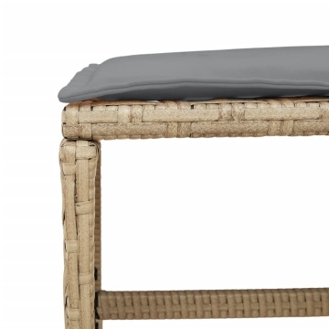 Set mobilier grădină cu perne, 15 piese, bej combinat poliratan - Img 6