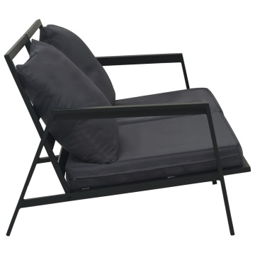Set mobilier grădină cu perne 5 piese gri închis aluminiu - Img 12