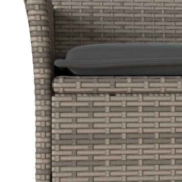 Set mobilier grădină cu perne 5 piese gri poliratan/lemn acacia - Img 8